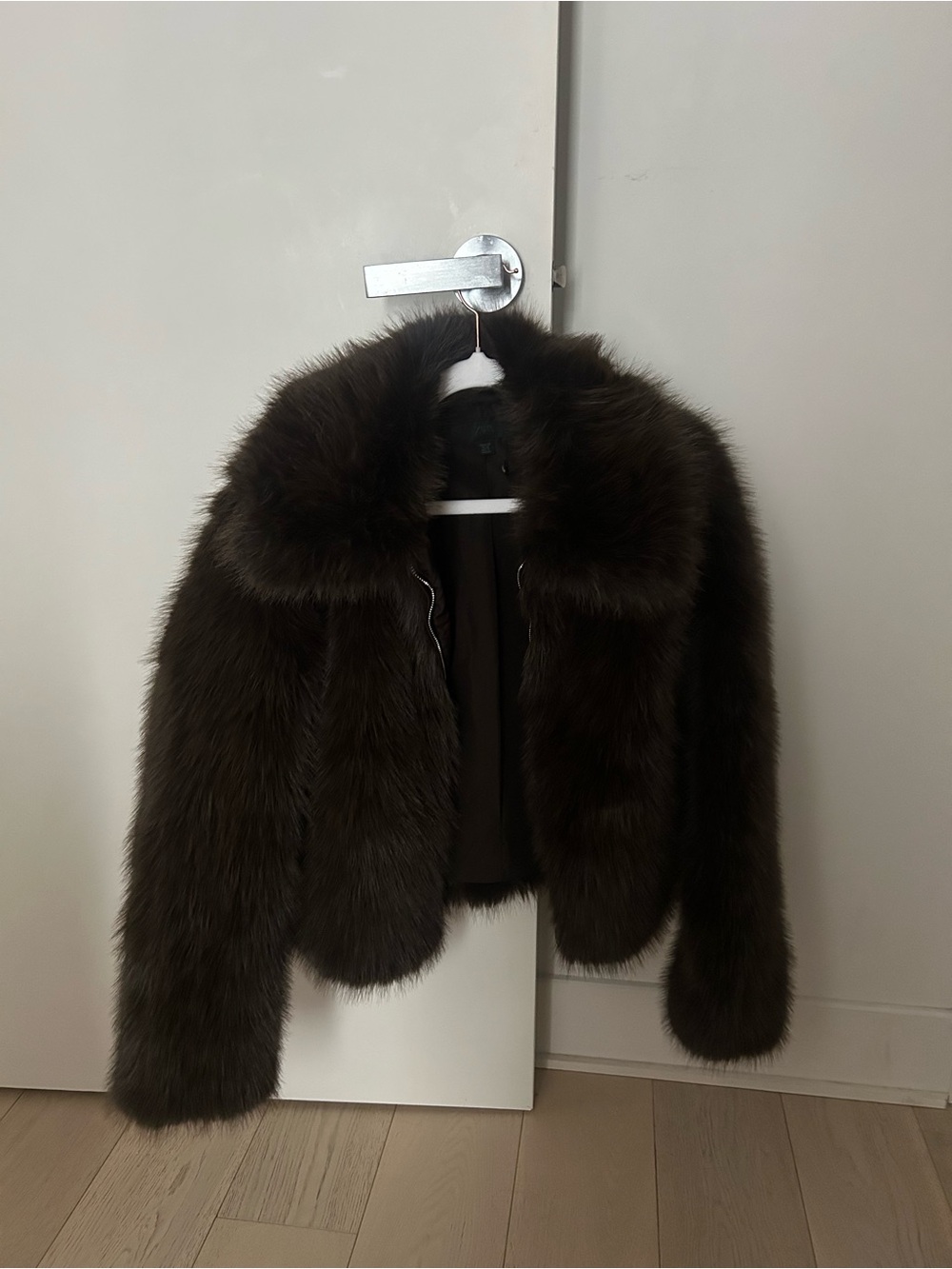 Zara Dark Brown Faux Fur Jacket